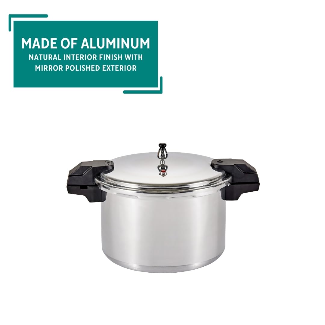 Mirro 92116 Polished Aluminum 5 / 10 / 15-PSI Pressure Cooker / Canner Cookware, 16-Quart, Silver Mirro