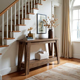 Tribesigns 41.3-Inch Farmhouse Entryway Table, 2-Tier Narrow Console Table Behind The Couch, Entryway Furniture with Storage for Small Spaces, Living Room, Hallway, Foyer, Rustic Brown Tribesigns