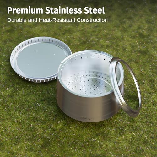 EAST OAK Fuoco Smokeless Fire Pit 21'' for Patio and Outdoor, Stainless Steel Firepit Wood Burning Fireplace with Carrying Bag, Portable Outdoor Fire Pit with Stand & Removable Ash Pan for Outside EAST OAK