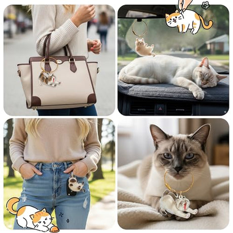 OGNWFUNK 2Pcs Cat Hair Keepsake Bottles, Pet Hair Keychain for Collecting Hair, Furever Gift for Pet Lovers, Cat Keychain Memory Keepsake OGNWFUNK