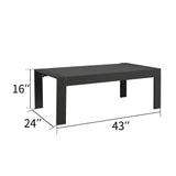 Solaste Aluminum Outdoor Coffee Table, All-Weather Rectangle Metal Patio Coffee Table Furniture for Balcony, Garden, Indoor or Outdoor Use, Black Solaste