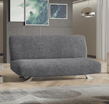 PAULATO BY GA.I.CO. Futon Cover - Armless Couch Cover Sofa Bed Slipcover Without Armrest - Soft Fabric Covers - 1-Piece Form Fit Stretch Futon Protector for Kid Pet - Microfibra - Dark Grey PAULATO BY GA.I.CO.
