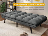 YITAHOME Convertible Futon Sofa Bed, 70" Folding Futon Set for Living Room Home Office Aprtment, Modern Futon Couch with Adjustable Backrest & Armrests, Recliner Lounge, Loveseat Sofa YITAHOME