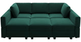 Belffin Modular Velvet Sectional Sofa with Chaise Lounge Sectional Sleeper Sofa with Storage Chaise Bed Couch for Living Room Green Belffin