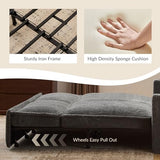 82.7’’ King Size Pull Out Sofa Bed, 3 in 1 Convertible Sleeper Sofa Bed with Futon Sofa , Chenille Loveseat Couch Bed with USB and Storage Pockets for Living Room,Bedroom, Pet-Friendly (Dark Gray) GRAINLLE