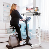 Enayplon Small Standing Desk with Wheels, Portable Treadmill Desk, Rolling Desk Adjustable Height for Laptop, Mobile Standing Table for Walking Pad, Bedside Table Enayplon
