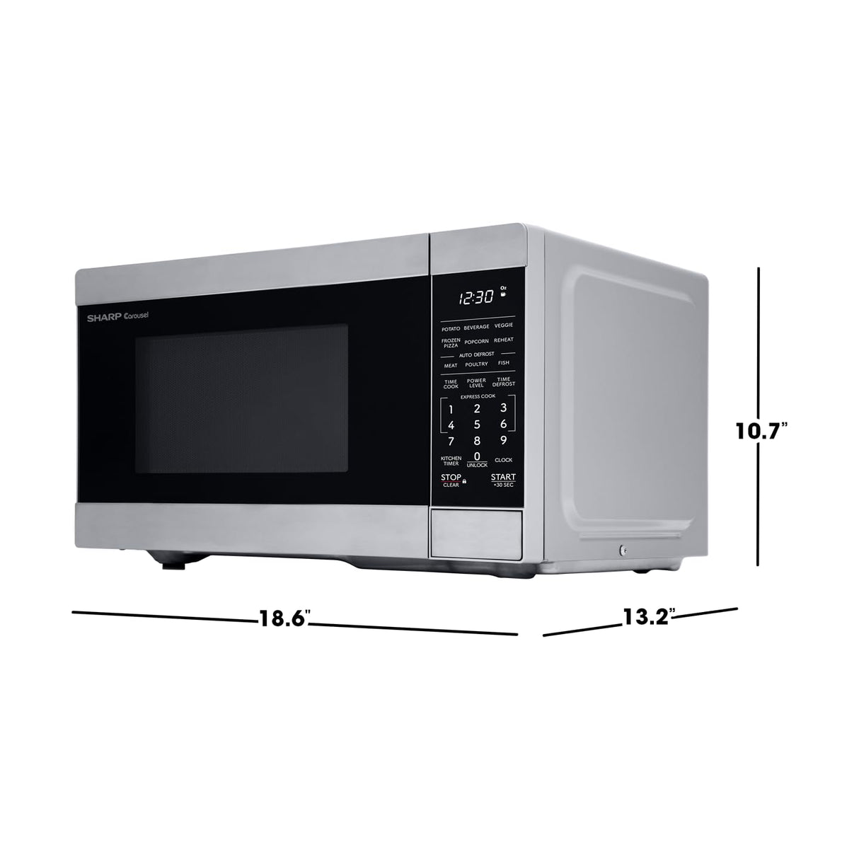 SHARP ZSMC0962KS Oven with Removable 10.6" Carousel Turntable, Cubic Feet, 900 Watt Countertop Microwave, 0.9 CuFt, Stainless Steel Sharp