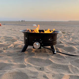 Flame King Smokeless Propane Fire Pit, 24-inch Portable Firebowl, 58K BTU with Self Igniter, Cover, & Carry Straps for RV, Camping, & Outdoor Living Flame King