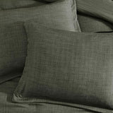 Geniospin Dark Olive Green Oversize Queen Comforter Set - 7 Pieces Comforter Queen Size, Solid Bedding Set for All Season, Textured Bed in a Bag with Sheets Geniospin