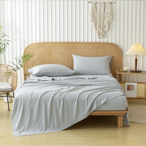 COTTEBED Ultra-Soft Twin Comforter Set with Sheets - 5 Pieces Bed in a Bag Twin Down Comforter & Bedding Sheet Sets, Lightweight Boho Cozy Washed PolyCotton for Kids Boy Girl All Season Use,Sage Green COTTEBED