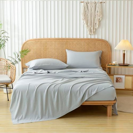 COTTEBED Ultra-Soft Twin Comforter Set with Sheets - 5 Pieces Bed in a Bag Twin Down Comforter & Bedding Sheet Sets, Lightweight Boho Cozy Washed PolyCotton for Kids Boy Girl All Season Use,Sage Green COTTEBED