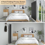 Kecreque Room Divider 4 Panel Partition Room Dividers & Folding Privacy Screens w/ 3 Metal Feet 6FT Portable Wall Doubles as a Dressing Screen Portable Wall for Office Kitchen Children's Room,Black Kecreque
