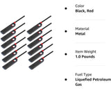 12 Pack - Fuel Included BBQ Grill Long Lighter - Refillable Butane Gas Candle Fireplace Kitchen Stove Wind Resistant, Red 3QUZ