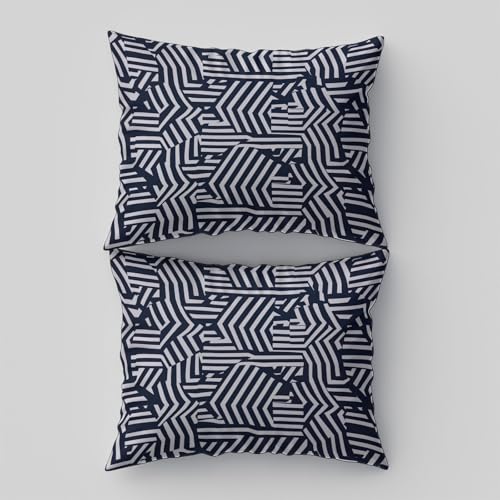 Printed Duvet Cover Set Single Size - Black 3 Pieces (1 Quilt Cover with Zipper Closure + 2 Pillow Sham), Ultra Soft Brushed Microfiber Modern Lines Minimalist Bedding Set Generic