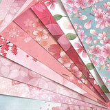 Origami 6x6 Paper Kit 50 Sheets 12 Vivid Colors Double Sided Printed Traditional Patterns Square for Arts Crafts Projects, Japanese Sakuras Flowers Chiyo Wanshui