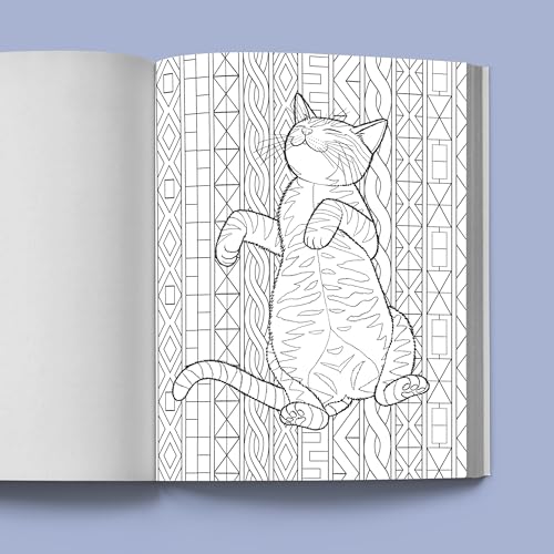 Stress Relief Cat Coloring Book: Calming and Adorable Designs for Adults WoodArtSupply