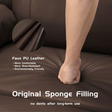 GarveeHome Recliner Chairs, Classic Manual Leather Recliner, Home Theater Seating with Lumbar & Arms Support for Living Room, Bedroom and Nursery - Espresso Brown GarveeHome