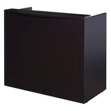 Oakestry Glazed Reception Desk Mocha Finish 48 Inch Wide Contemporary Entry Table with Transparent Transaction Counter Stylish Office Front Desk Modular Reception Station Durable Laminate Furniture Oakestry