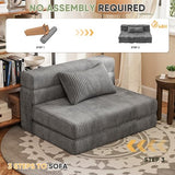 Homall Folding Sofa Bed, Floor Couch Convertible Sleeper Chair with Pillow, Comfy Futon Lounge Sofas, Portable Fold Out Chair Bed for Living Room, Small Space (Corduroy, Slate Grey) Homall