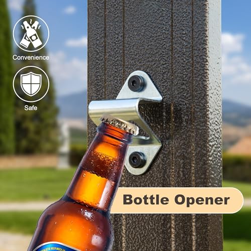 Domi 8x5FT Hardtop Grill Gazebo, Outdoor BBQ Gazebo with 2 Side Shelves and Ceiling Hook, Outdoor Grill Canopy with Galvanized Steel Double Roof for Patio Lawn Backyard Deck, Brown domi outdoor living