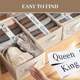 Meatykui 20 Pieces Bed Sheet Organizer Bands, Bed Sheet Size Label Bands for Linen Closet Organizers and Storage, Elastic Bedding Bands Labels for Organizing Bed Sheets (King Queen Twin Full) Meatykui