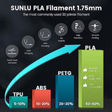 SUNLU PLA 3D Printer Filament PLA Filament 1.75mm, Neatly Wound 3D Printing Filament, Dimensional Accuracy +/- 0.02 mm, Fit Most FDM 3D Printer, 1kg Spool (2.2lbs), Good for Lithophane, White