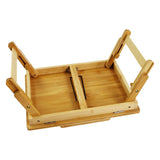 WKWKER Bamboo Laptop Desk with Folding Legs Tilting Surface Workstation Table Adjustable Laptop Stand Bed Tray for tv Sofa Study Computer Ipad Book (Natural) WKWKER