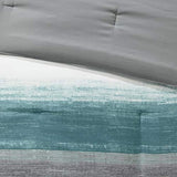 Madison Park Essentials Twin Comforter Set, Bed in a Bag Twin, Watercolor Print Coastal Comforter & Chambray Cotton Sheet Set, All Season Bedding Set, Saben, Aqua Twin (68 in x 86 in) 7 Piece Madison Park