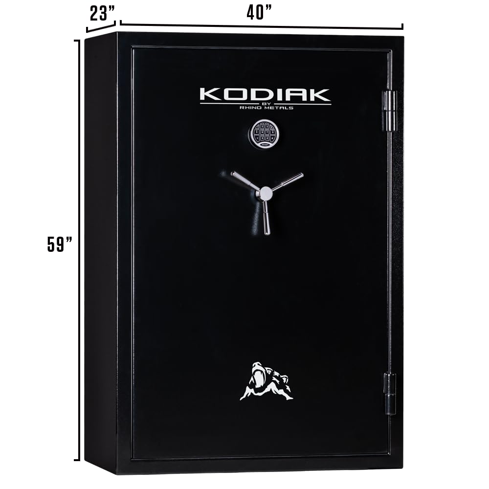 Kodiak Gun Safe for Rifles & Pistols | KBX5940 by Rhino Metals with New SafeX Security System | 57 Long Guns & 8 Handguns | 40 Minute Fire Protection | Door Organizer for Handguns & Ammo | 573lbs Kodiak
