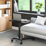 Seville Classics Airlift Height Adjustable Pneumatic Laptop Sit Stand Desk Mobile Rolling Cart, Computer Workstation for Home Office, Classroom, Black, 28" Premium Desktop (New Model) Seville Classics