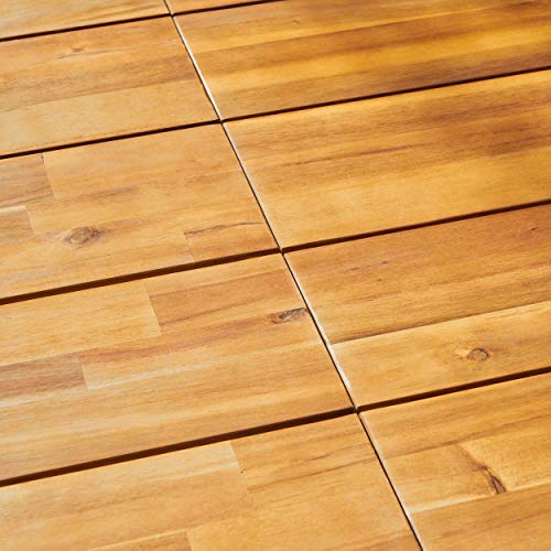 Christopher Knight Home Zak Outdoor 71" Acacia Wood Dining Table, Teak Finish, Black Christopher Knight Home