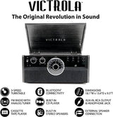 Victrola Empire Mid-Century 6-in-1 Turntable with 3 Speed Record Player, Bluetooth Connectivity, Radio, Cassette and CD Player (Espresso) Victrola