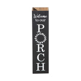 Glitzhome 30"H Wooden Rustic WELCOME Porch Sign, Boxed Double Sided Rustic Home Porch Sign for Front Porch Decor, Black glitzhome