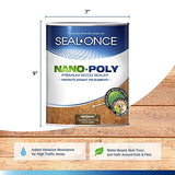 Seal-Once Nano+Poly Penetrating Wood Sealer with Polyurethane - Premium Waterproof Sealant -1 Gallon & Brown Seal-Once