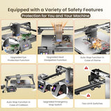 Longer RAY5 New Upgrade Laser Engraver, Laser Cutter 40W Output Power, Engraving Speed Up to 24,000 mm/min, 3.5” Color Touch Screen, App Offline Control, DIY Engraver Tool for Metal/Glass/Wood Longer