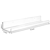 Dezzer 4 Pack Acrylic Shelves for Wall, 15" Clear Acrylic Floating Shelves for Bathroom Bedroom, Invisible Bookshelf Wall Ledge Storage Shelf Books Perfume Toys Action Figure Display Shelves Dezzer