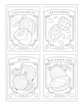 Creative Haven Happiness Is Homegrown: Fabulous Fruits & Vegetables Coloring Book; Produce from the Garden! (Adult Coloring Books: Food & Drink) Dover Publications