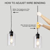KLSS Modern Black Farmhouse Clear Glass Cylinder Pendant Light Fixture,Island Lights for Kitchen,Mini Pendant Lighting for Kitchen Island Decor - 4.75 Inch Shade 58 Inch Cord (Black 2 Pack) KLSS