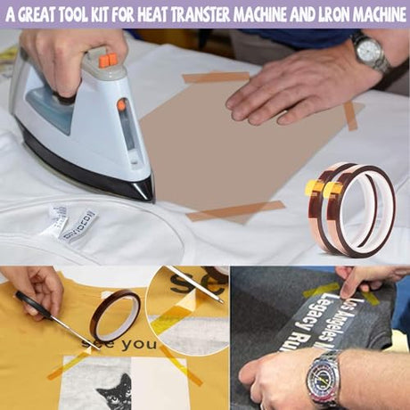 QUKLOGEN Heat Press Pillow Bundle Tools Kit Include 4 Heat Pressing Transfer Pillow Mat 3 Pack Teflon Sheet for Heat Press 2 Rolls Heat Resistant Tape 12 Different Size T Shirt Guide Ruler QUKLOGEN