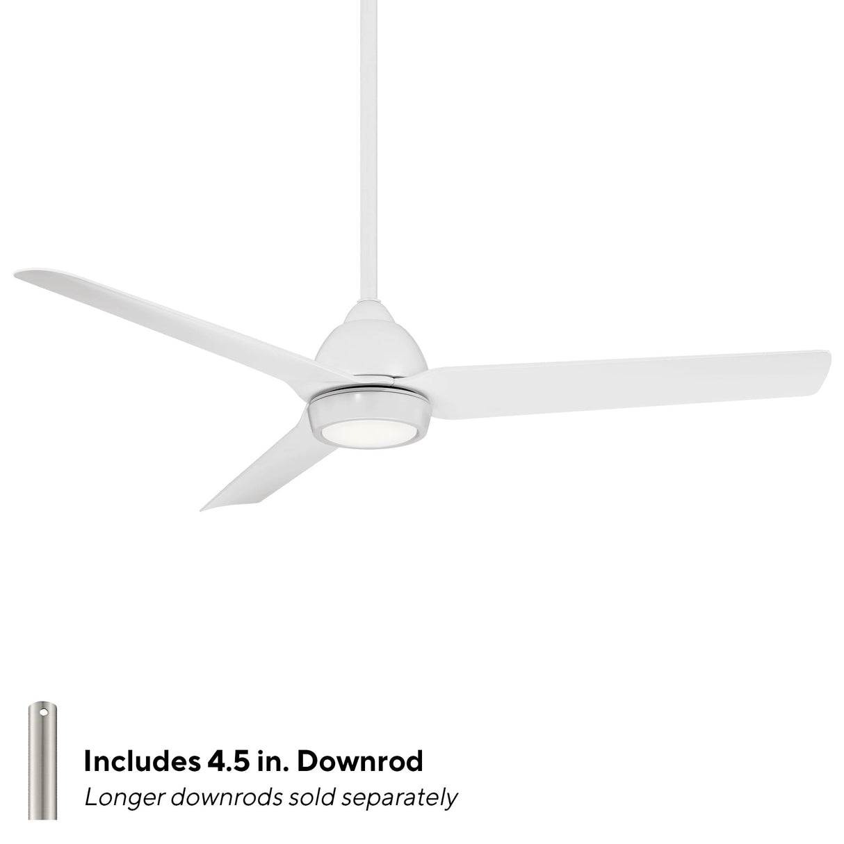 WAC Smart Fans Mocha Indoor and Outdoor 3-Blade Smart Home Ceiling Fan 54in Matte White with 3000K LED Light Kit and Remote Control works with Alexa and iOS or Android App WAC Lighting