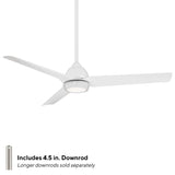 WAC Smart Fans Mocha Indoor and Outdoor 3-Blade Smart Home Ceiling Fan 54in Matte White with 3000K LED Light Kit and Remote Control works with Alexa and iOS or Android App WAC Lighting