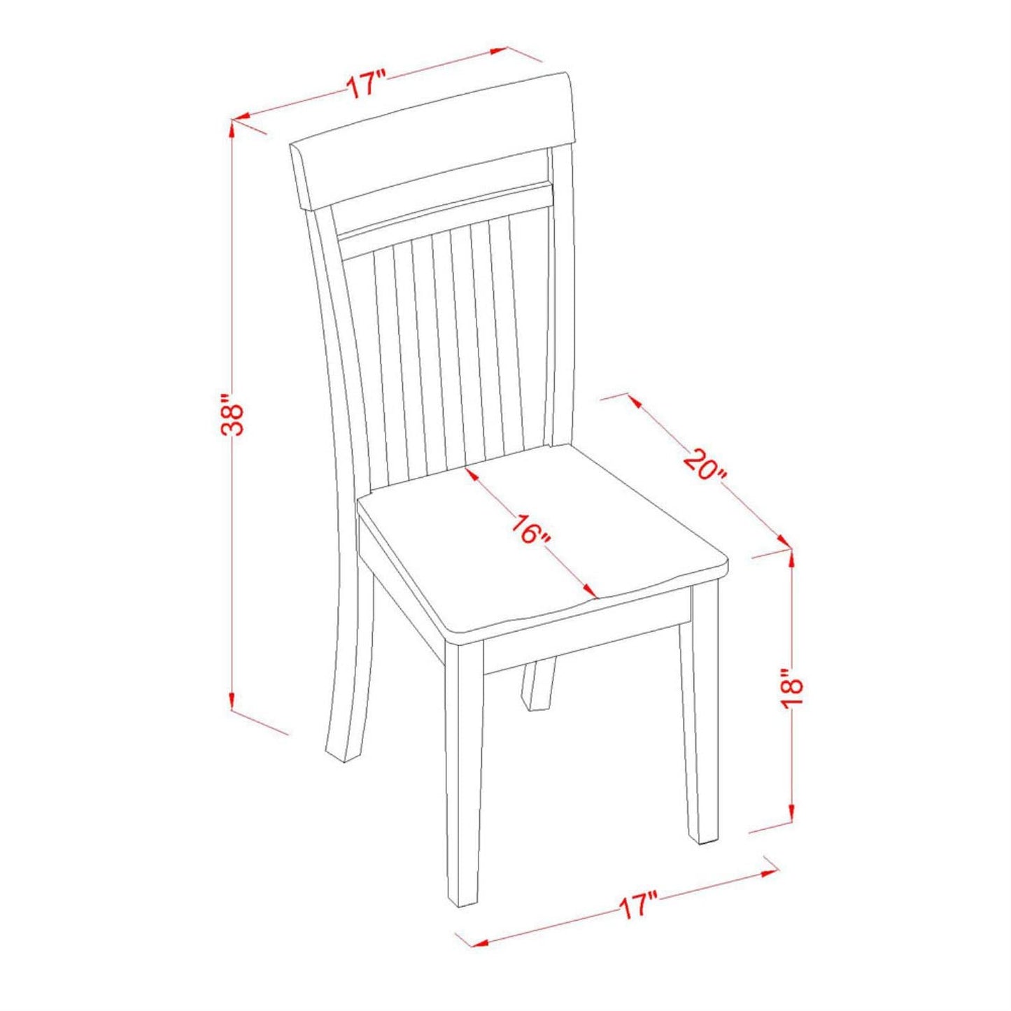 East West Furniture OXCA5-MAH-W Oxford 5 Piece Room Furniture Set Includes a Square Dining Table and 4 Wood Seat Chairs, 36x36 Inch - WoodArtSupply