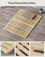 Meulbaty Bed Plate, Guest Tatami Bed Frame,Japanese Tatami Mat, Foldable Wood Slatted Floor Bed Frame for Futon Mattress, Breathable Moisture-Proof Floor Sleep Bedding (Full) Meulbaty