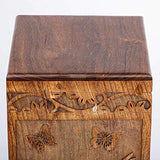 INTAJ Wooden Cremation Urn for Human Ashes, Adult INTAJ Rosewood Urn for Ashes, Humming Bird Funeral Cremation Urn Hand-Crafted - Burial Urn Box INTAJ