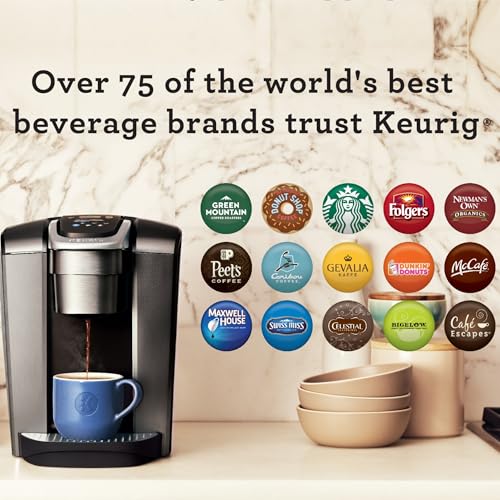 Keurig K-Elite Single Serve K-Cup Pod Coffee Maker, with Strength and Temperature Control, Iced Coffee Capability, 8 to 12oz Brew Size, Programmable, Brushed Slate Keurig