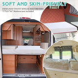 Breling Fitted Sheet (Sheet Only) Compatible with Milliard Trifold Mattress Folding Mattress Fitted Microfiber Bedsheet for Camp Bunk Rvs Bed(White,Single,4'') Breling