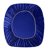 Manyshofu Satin Full Sheets Set 4 Piece - Soft Silky Satin Sheets Set, Royal Blue Bed Sheets Cooling & Luxury Bedding Sheet Set(1 Fitted Sheet, 1 Flat Sheet, 2 Pillow Cases) Manyshofu
