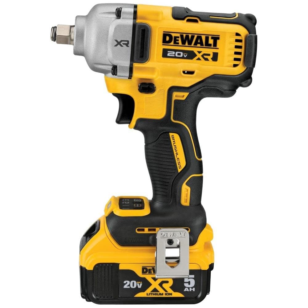 DEWALT 20V MAX Impact Wrench, Cordless, 1/2 inch, 2 Batteries and Charger Included (DCF891P2) - WoodArtSupply