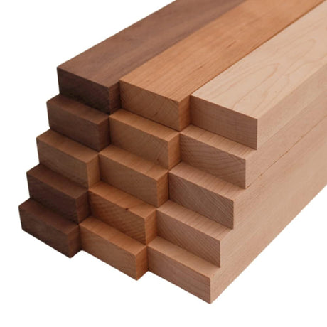 Exotic Wood Zone Variety Pack - 5 Walnut, 5 Maple, 5 Cherry Hardwood Boards (3/4" x 2" x 18") - 15 Pcs Total for Woodworking, Crafting, DIY Projects, Wood Carving Exotic Wood Zone