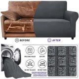ZNSAYOTX Super Stretch Couch Cover (72"-92") Universal Sofa Covers with Elastic Bottom, Dog Cat Pets Friendly Washable Furniture Protector Fitted Sofa Slipcovers Stay in Place (Dark Grey, Sofa) ZNSAYOTX